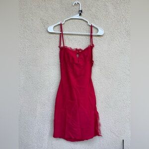 Red mini dress